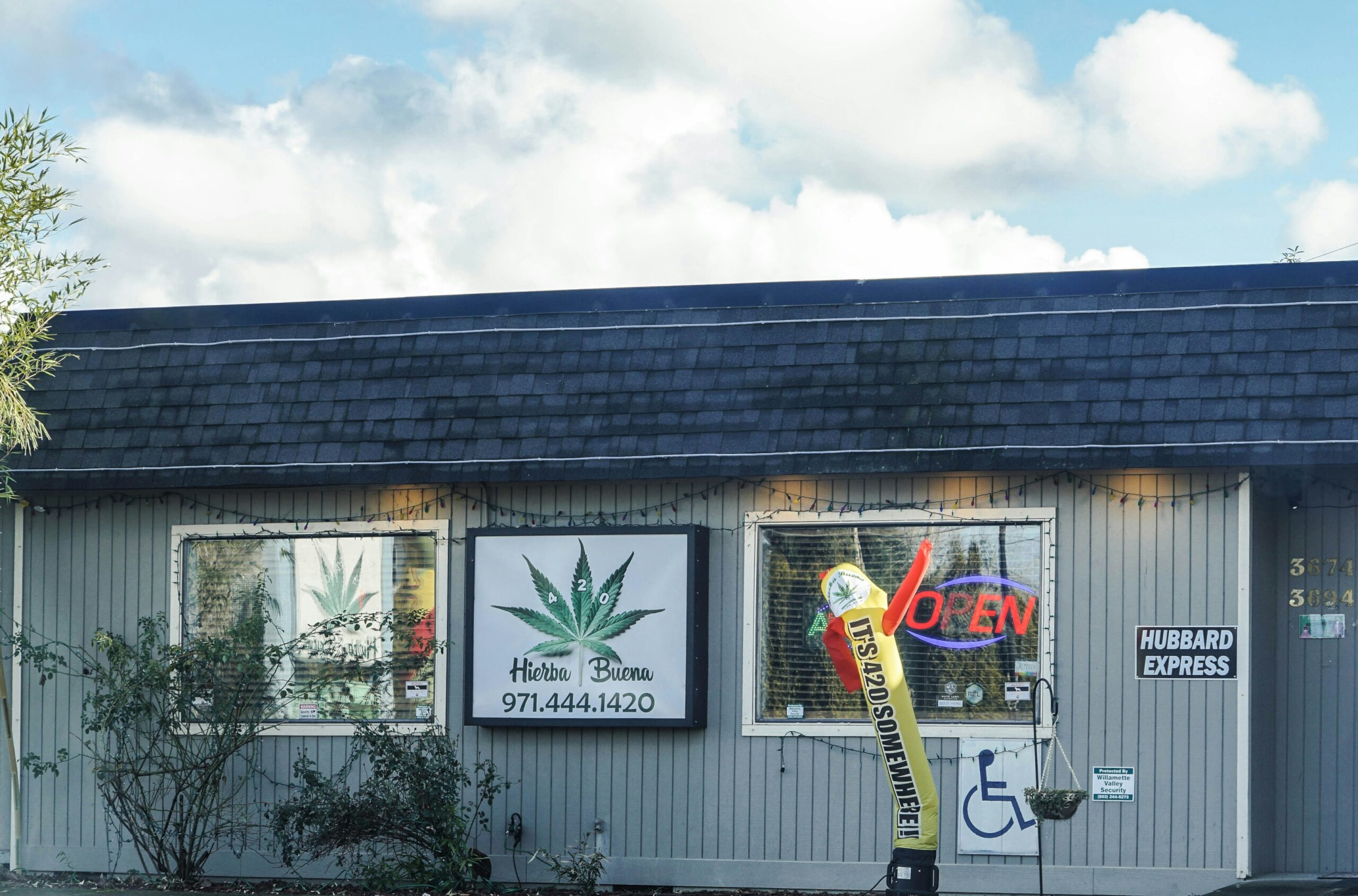 Storefront of a dispensary.